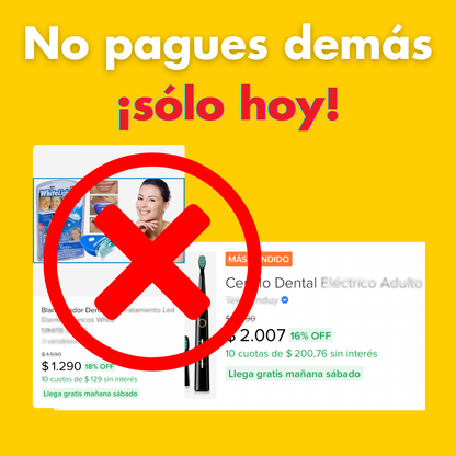 Cepillo de Dientes Eléctrico WhiteSmile X3® + Blanqueador Dental GRATIS