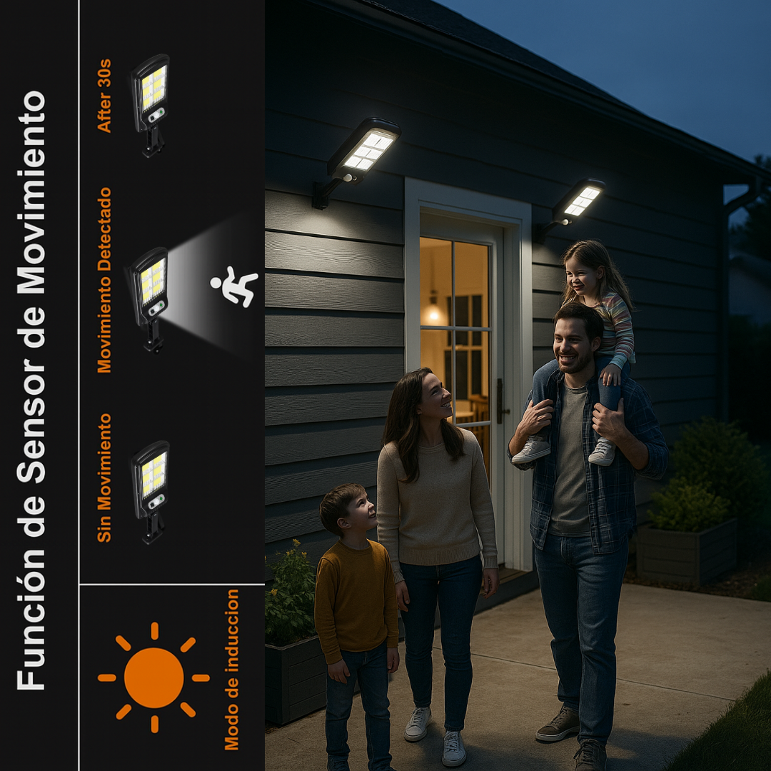 Foco Solar LED 30w - ¡Con sensor de movimiento!