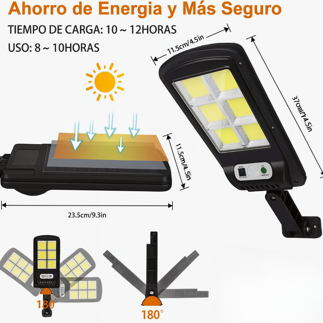Foco Solar LED 30w - ¡Con sensor de movimiento!