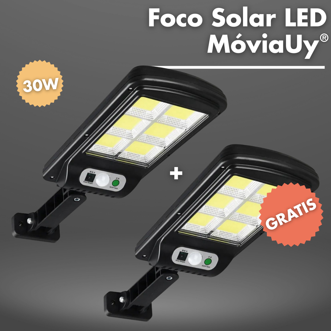 Foco Solar LED 30w - ¡Con sensor de movimiento!